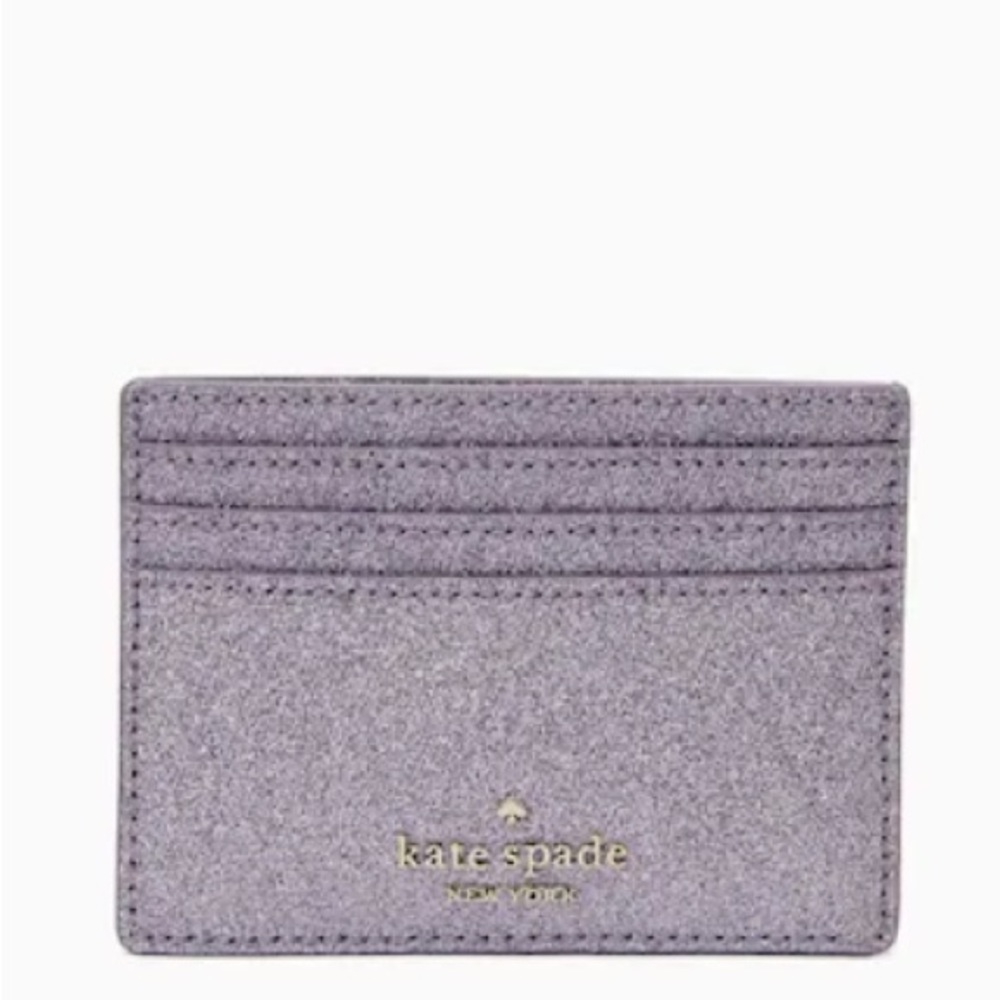 NWT Kate Spade Lilac Frost Sparkle Glitter Tinsel Boxed Small Card Holder Wallet - Picture 3 of 16